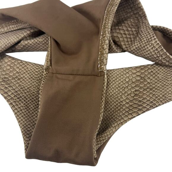 Melissa Odabash Brown Croc Print Bikini Womens Size 4 - Picture 2 of 6